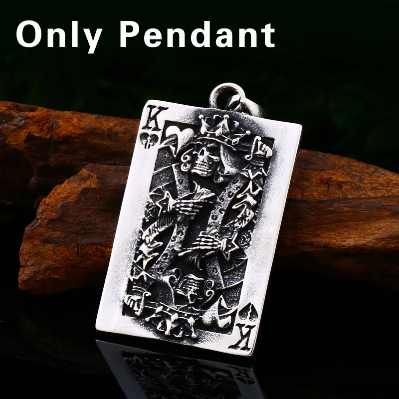 only pendant Стальной солдат, покер, король Карла, подвеска, ожерелье, шарм, нержавеющая сталь, Панк ювелирные изделия - Окраска металла: only pendant