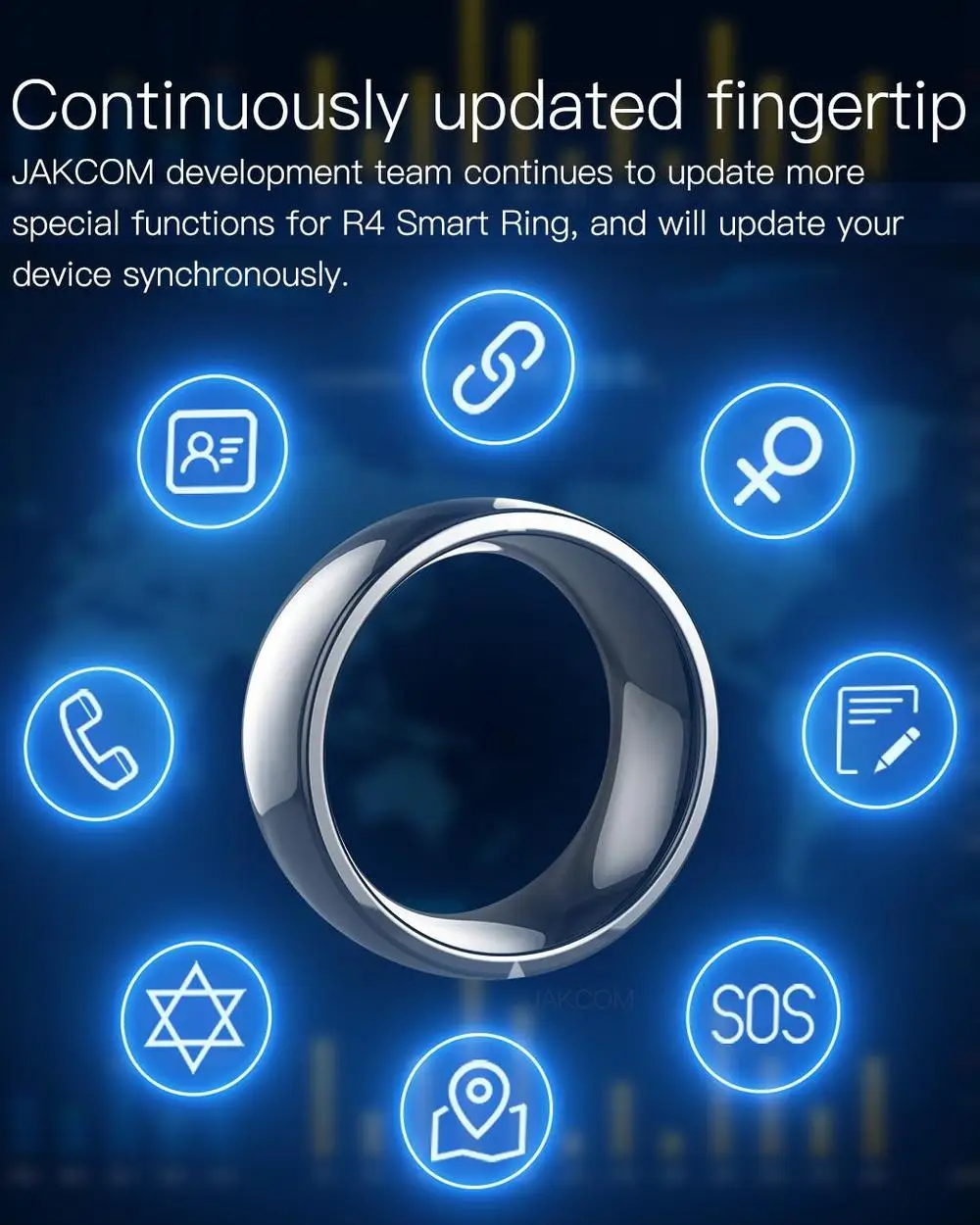 

2021 NEW Jakcom R4 Waterproof Smart Ring App Enabled Wearable Technology Magic Ring For iOS Android Windows NFC Smartphones