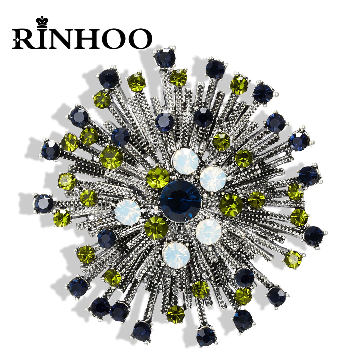

Rinhoo Fashion Rhinestone Flower Brooches Women Elegant Geometric Irregular Crystal Tree Leaf Pins Wedding Bridal Party Corsage