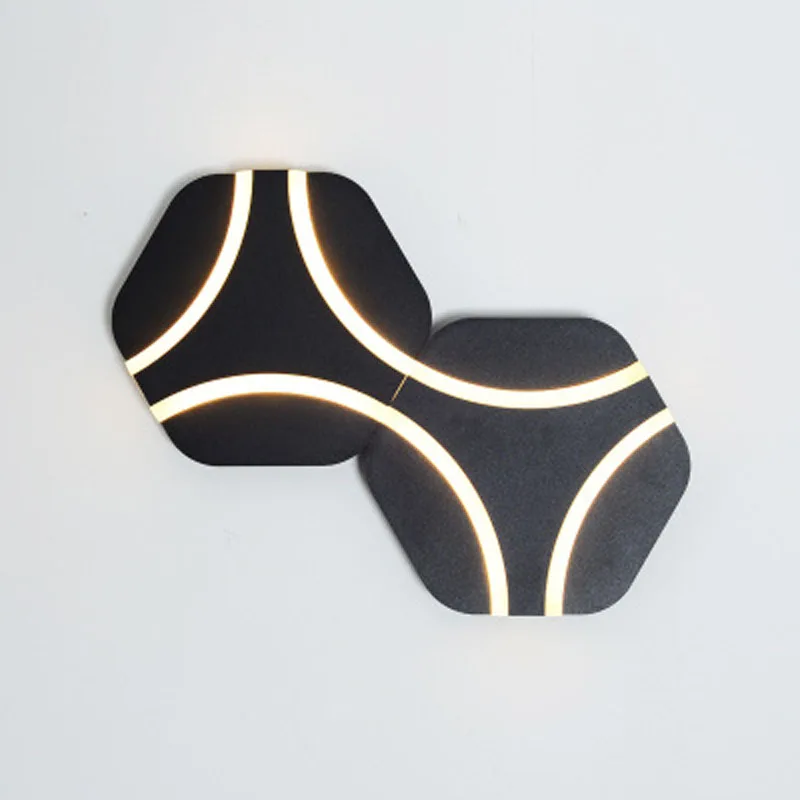 

Nordic creative combination wall lamp imitation wood grain interior design wall lamp background light TV hotel room aisle lamp