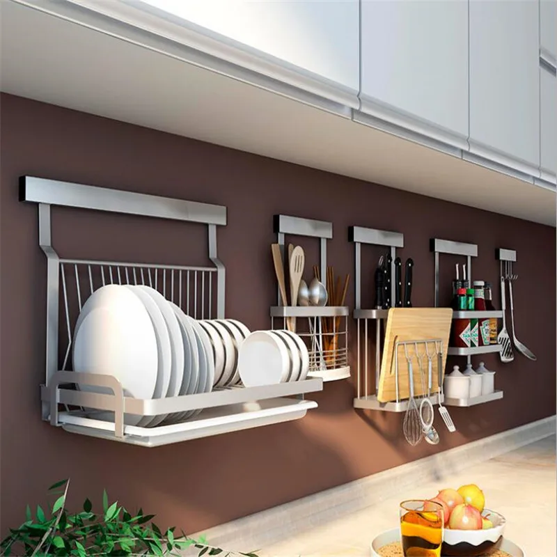 Кухня Органайзер Нержавеющая сталь Многофункциональный сушилка для посуды