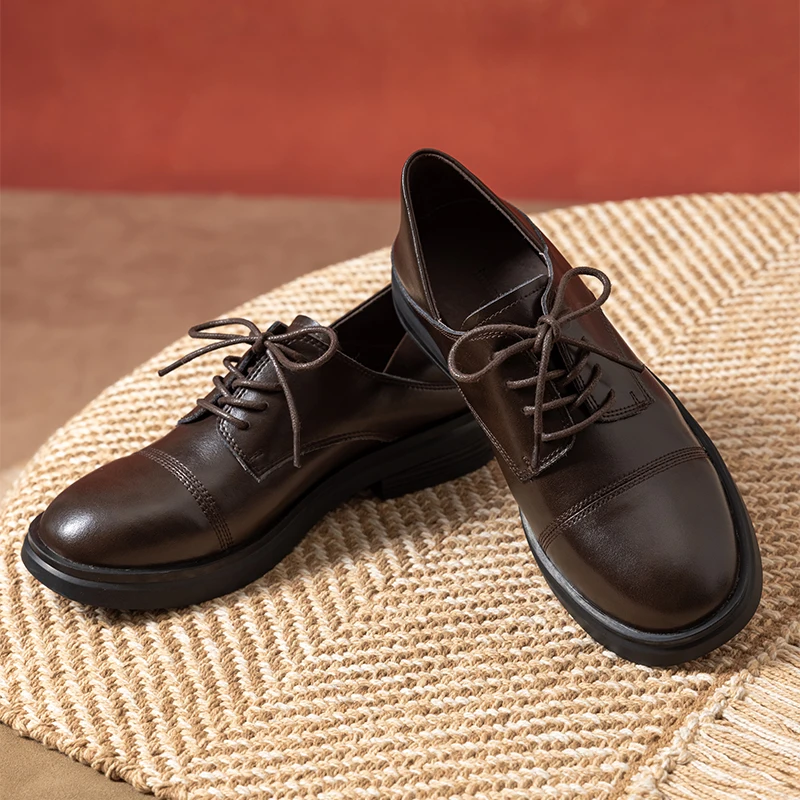 INMAN/Осенняя обувь из натуральной овечьей кожи в британском стиле Женские модные