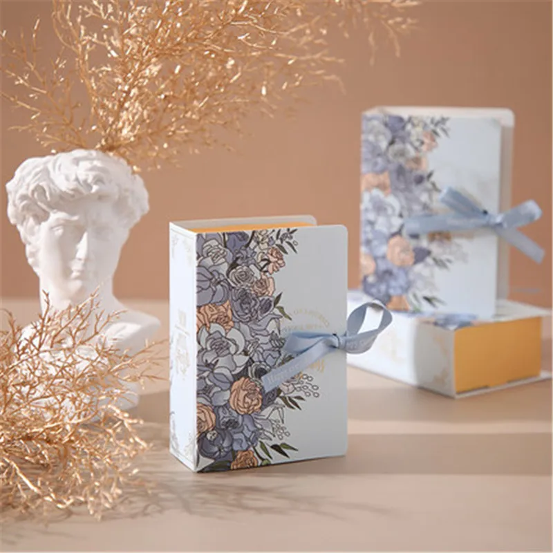 

Креативная подарочная коробка в виде простой книги, 25 шт., креативная Подарочная коробка из крафт-бумаги «сделай сам» для конфет, милые товары для вечеринок, декоративная коробка с лентой