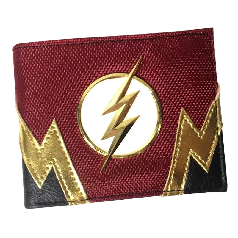 Кошелек comics The Flash металлический значок двухскладной кошелек с карманом для монет держатель для карт