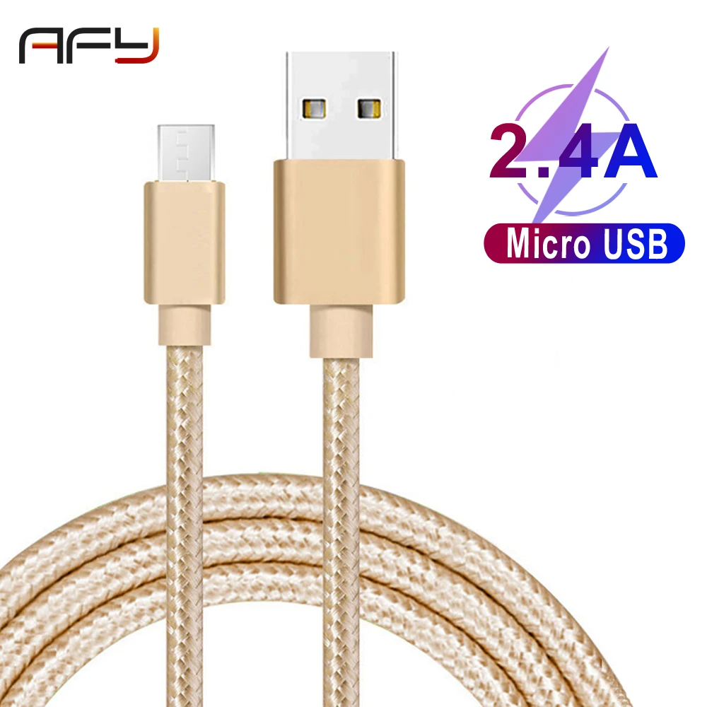 AFY Micro USB кабель 2.4A Быстрый кабель синхронизации данных и зарядки для samsung huawei Xiaomi LG Andriod Microusb Кабели для мобильных телефонов