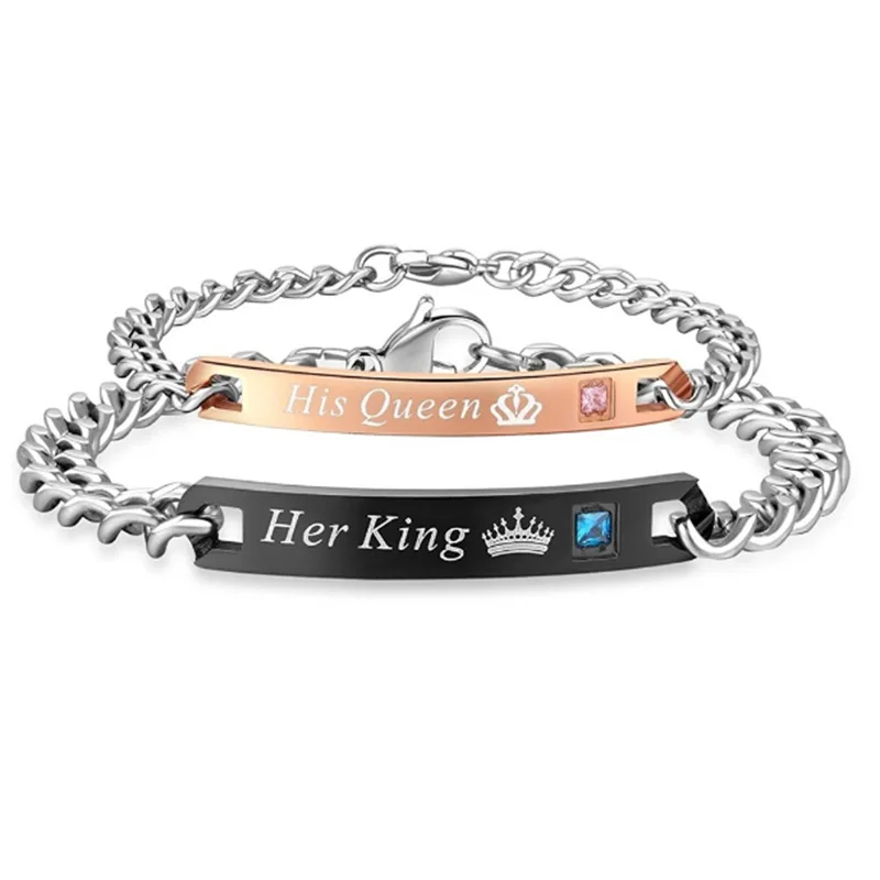 Браслет His Queen Her King браслет для пары женский и мужской браслет-цепочка в стиле