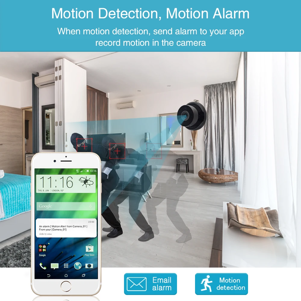 Беспроводная мини-камера видеонаблюдения с поддержкой Wi-Fi | Безопасность и