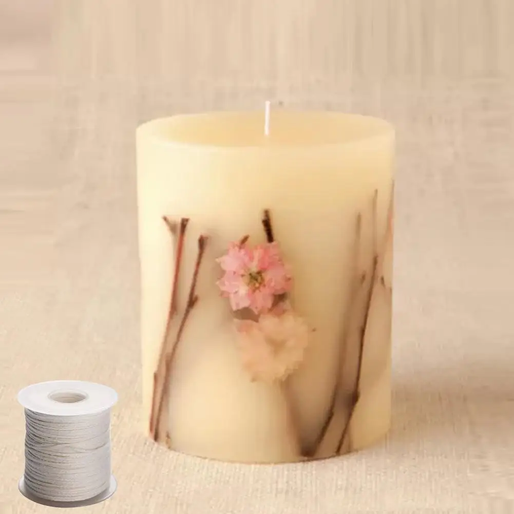 

1 Roll Crafts 200 Feet 61M White Candle Wick Cotton Candle Woven Wick for Candle DIY And Candle Making