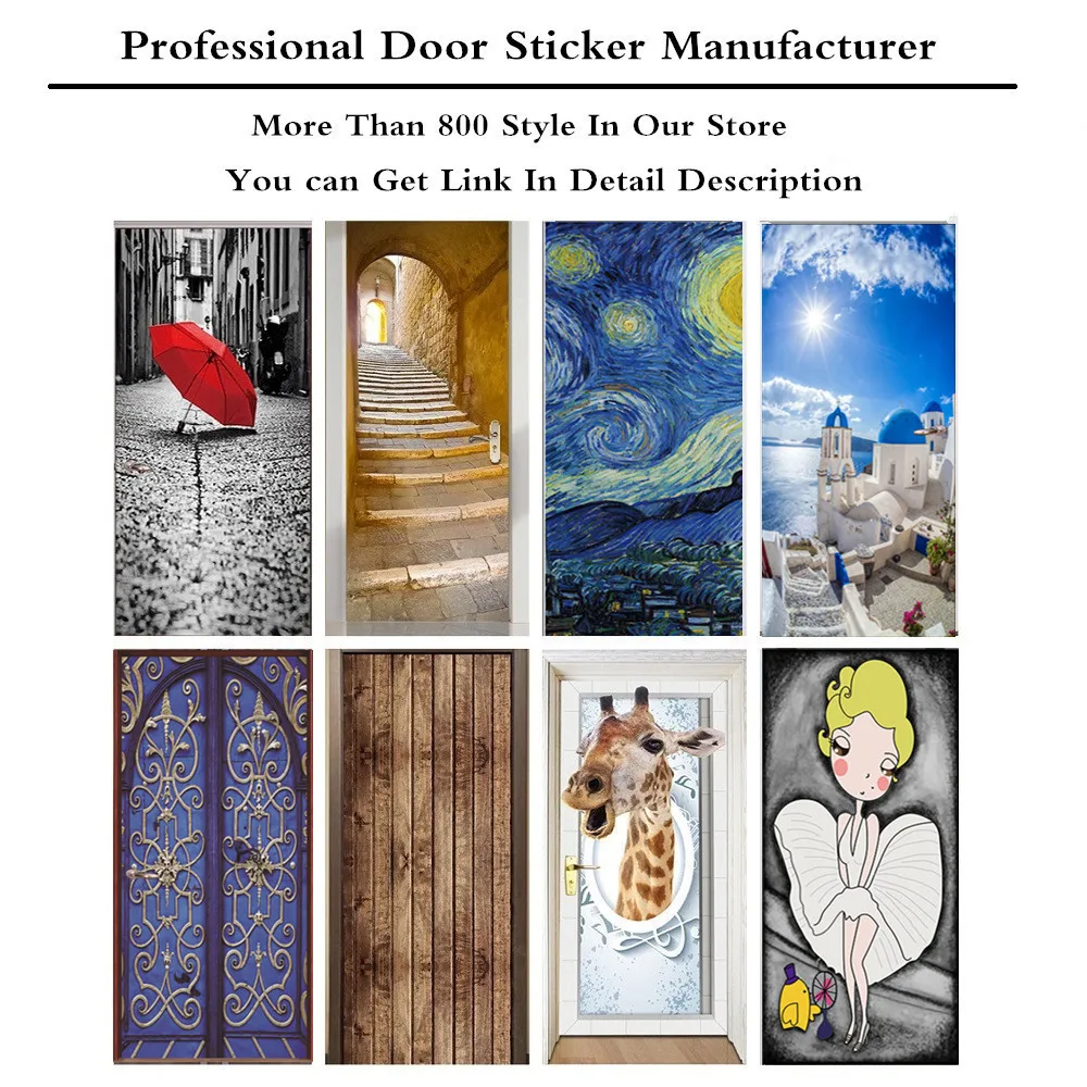 Креативные 3D наклейки на двери сделай сам домашний декор самоклеящиеся обои для