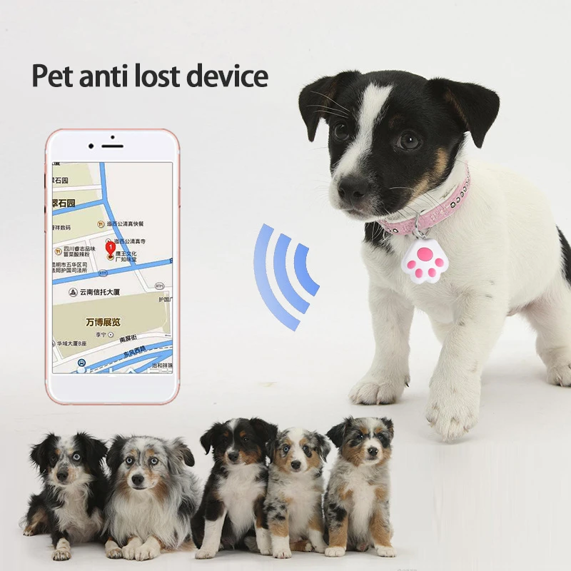 

Mini Cute Dog Paw GPS Tracker Bluetooth Anti-lost Alarm GPS Locator Smart Wallet Key Finder Tag Keychain Pet Dog Child Tracker
