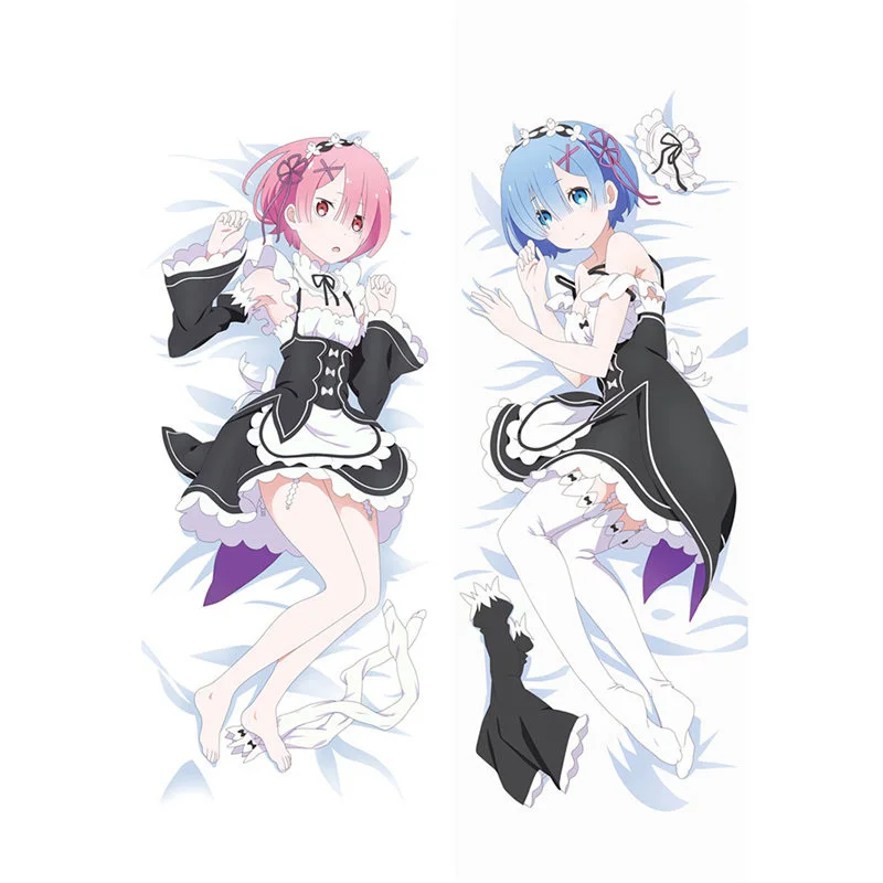 

Anime Re Zero Starting Life In Another World Cosplay Rem Emilia Ram Cat Dakimakura Pillow Case Hugging Body Prop