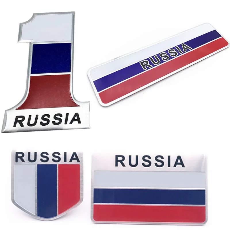 Наклейка для автомобиля с российским флагом 3D Алюминиевые наклейки мотоцикла и