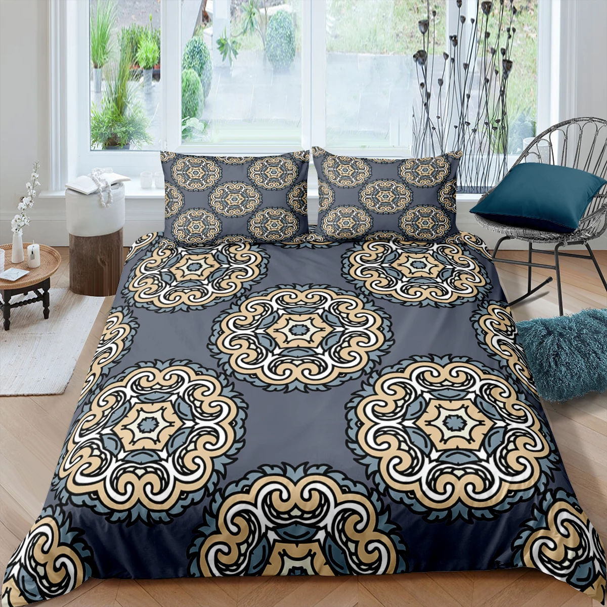 

Home Textiles Family Style Pattern Duvet Cover Full Size Single Double Bedding Set Queen Luxury Quilt Cover with Pillowcase
