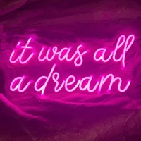 led aesthetic cute it was all a dream neon flex light sign for home room wall decor kawaii anime bedroom decoration mural
