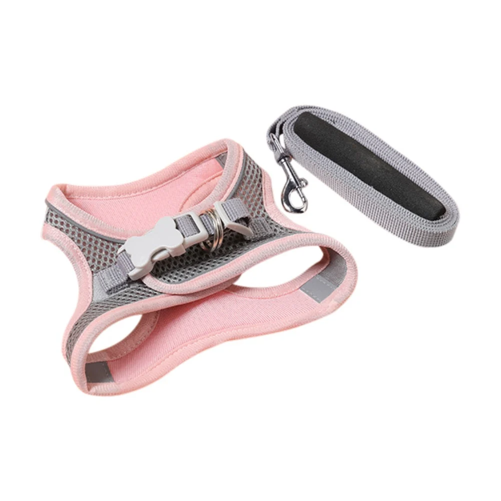 

Dog Harness with Leash Pet Adjustable Reflective Vest Walking Lead for Puppy Breathable Harness for Small Medium Dog Accessories