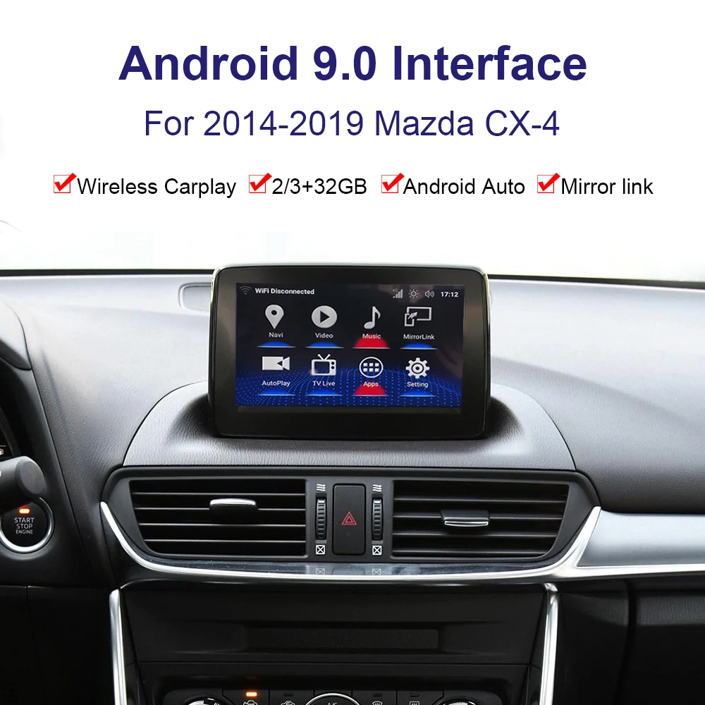 

Автомобильная система Android с GPS-навигацией и видеоинтерфейсом для Mazda CX-4 2014-2019, мультимедийный плеер Youtube, Carplay