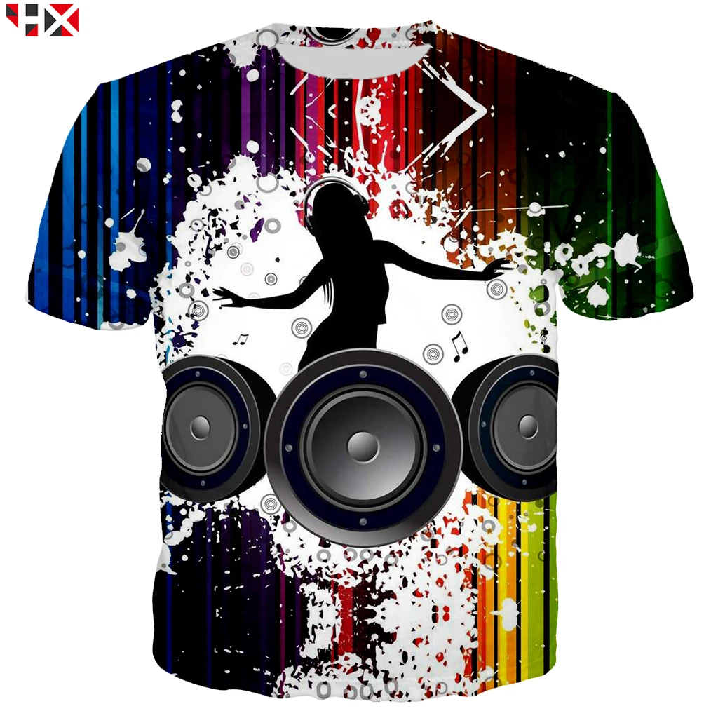 Новая футболка для DJ с электронным звуком мужчин и женщин модная крутая 3D принтом