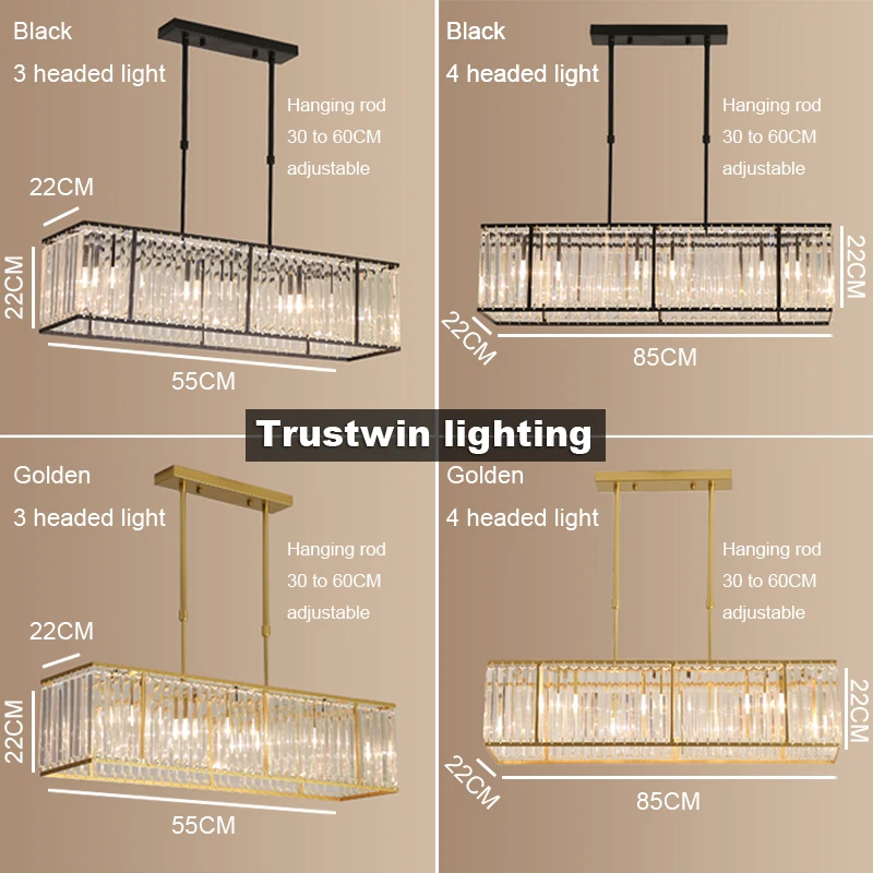 Современный прямоугольный светодиодный светильник для люстры со стеклянной