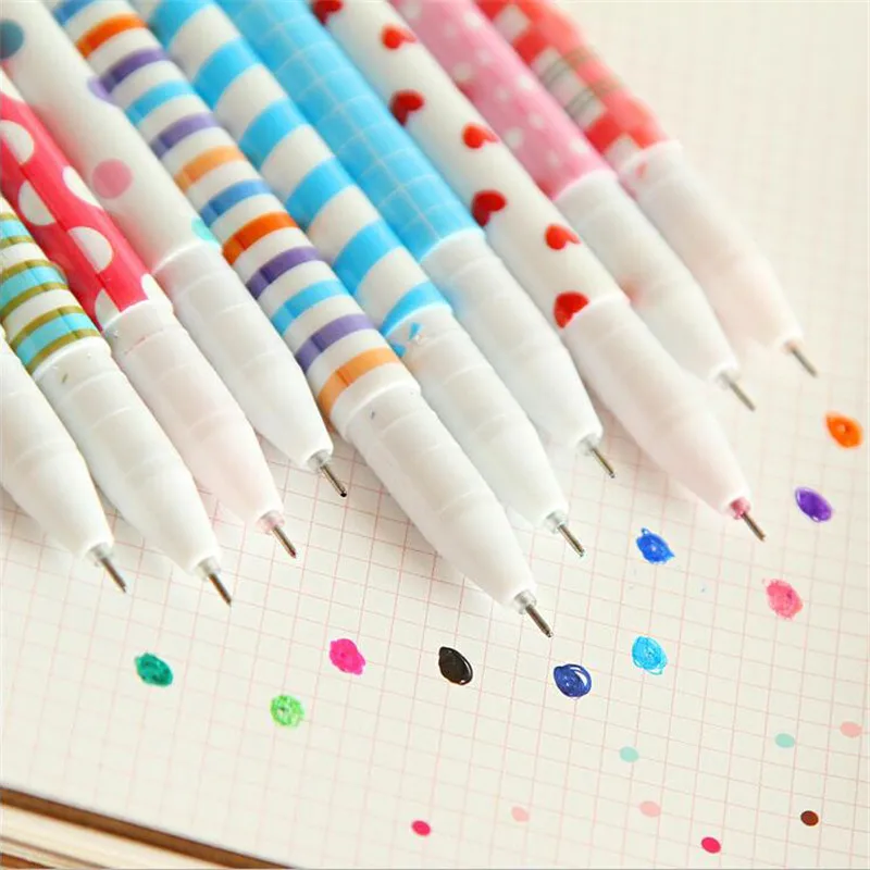 10 шт. корейские Канцтовары ручки акварельных цветов гелевые Набор цветных