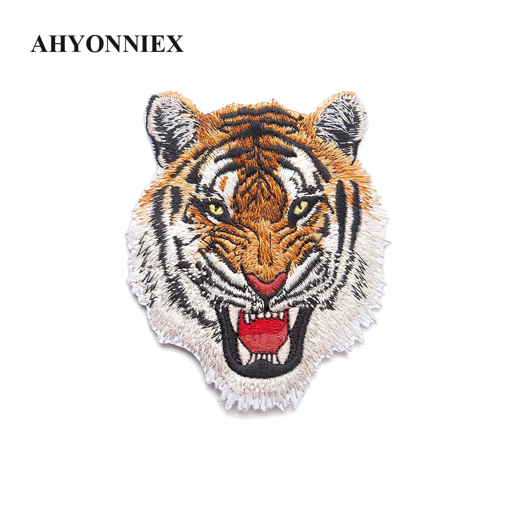 Нашивки AHYONNIEX с вышивкой льва тигра для мальчиков патчи сумок одежды элегантные