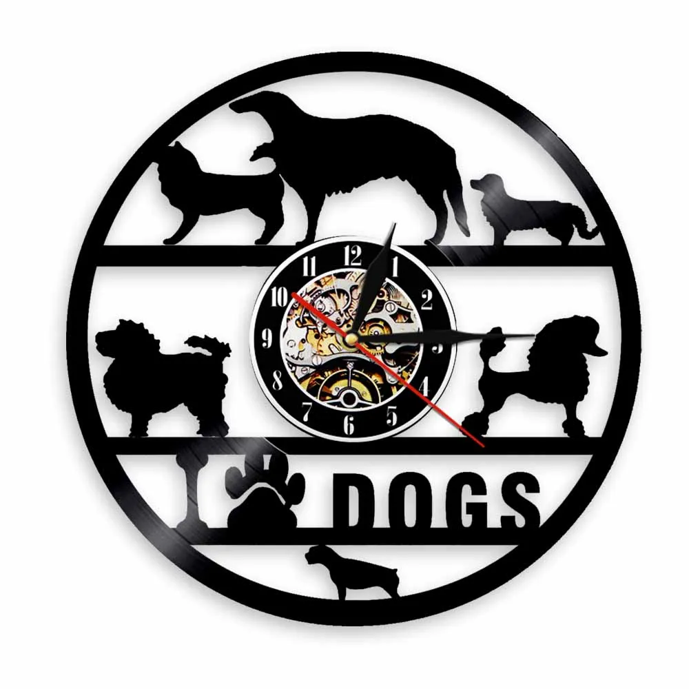 Я люблю собак Виниловые пластинки настенные часы Laser LP для животных подарок
