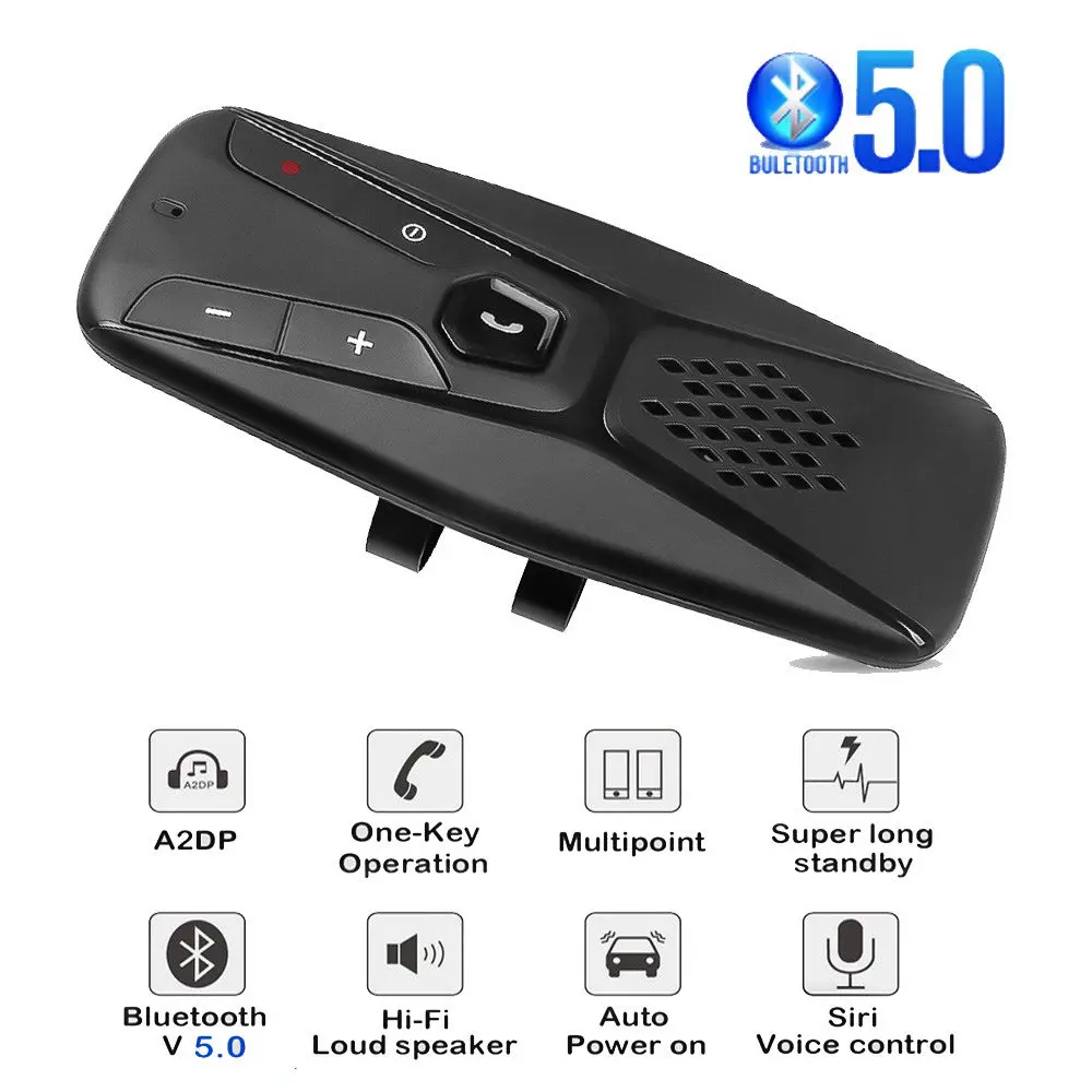 Автомобильный солнцезащитный козырек Bluetooth hands-free многоязычный беспроводной 5 0 +