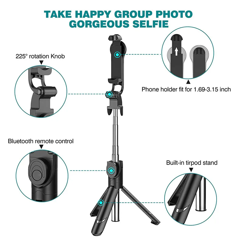 Селфи Палка с Bluetooth портативный монопод беспроводным управлением для iPhone Samsung