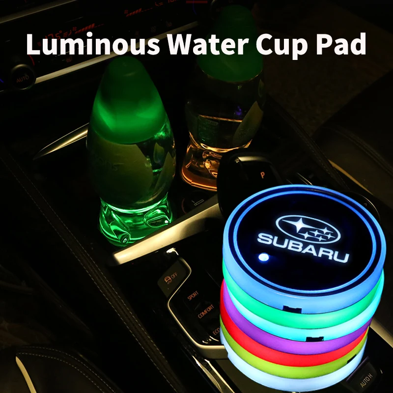 Автомобильная светодиодная подставка для напитков нескользящая Подставка под