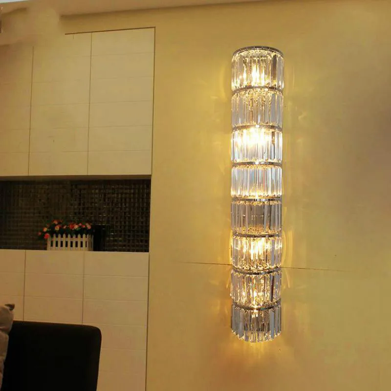 60 160 см XL Большой Хрустальный настенный светильник для гостиной отеля