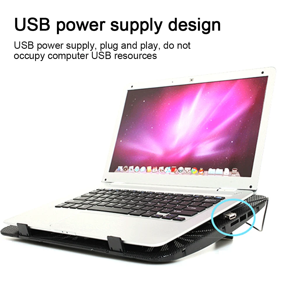 

Suporte Notebook Cooler with Dual Quiet Cooling Fan Metal Panel Portable Slim Cooling Pad for 12-16 Inch Accesorios Para Laptop