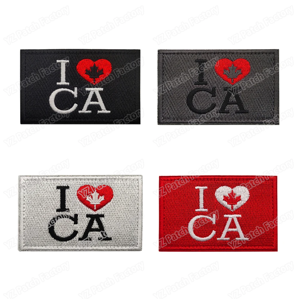 Нашивка с вышивкой I love Canada 100% | Заплатки
