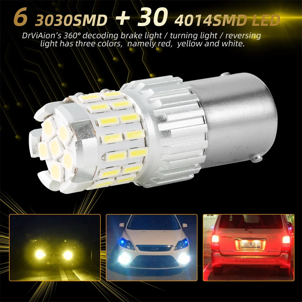 

2pcs Drviaion 1157 BAY15D-36SMD LED Bulbs P21/5W LED Reversing Lamp Canbus LED Light Bulbs Replacement Fast delivery Dropshippin