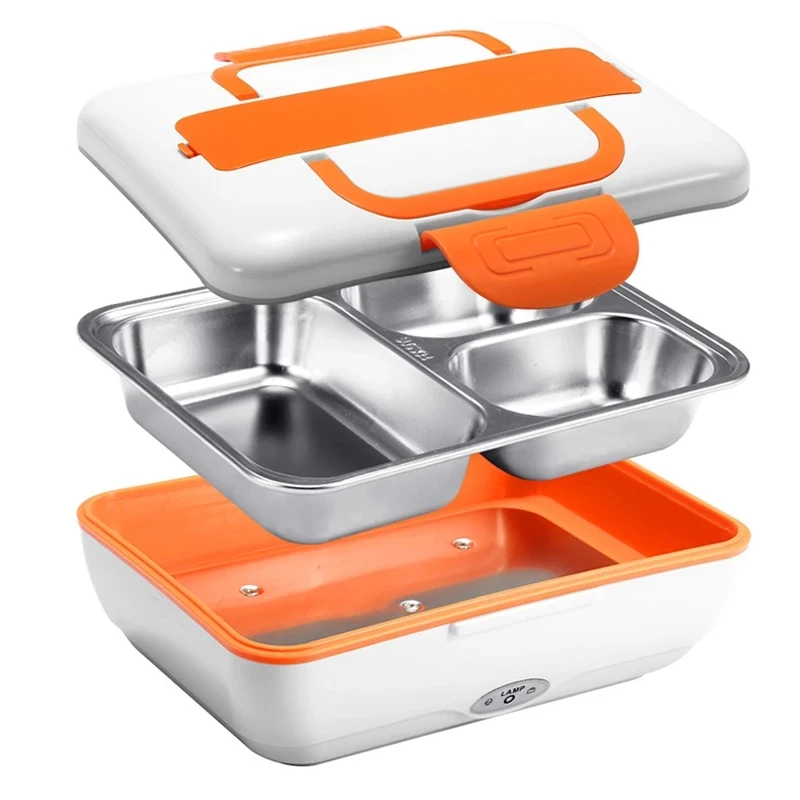 3 в 1 Электрический Ланч-бокс с подогревом контейнер из нержавеющей стали для риса