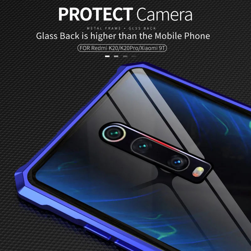 Металлический бампер для Xiaomi mi 9 t Pro металлический чехол прозрачная стеклянная