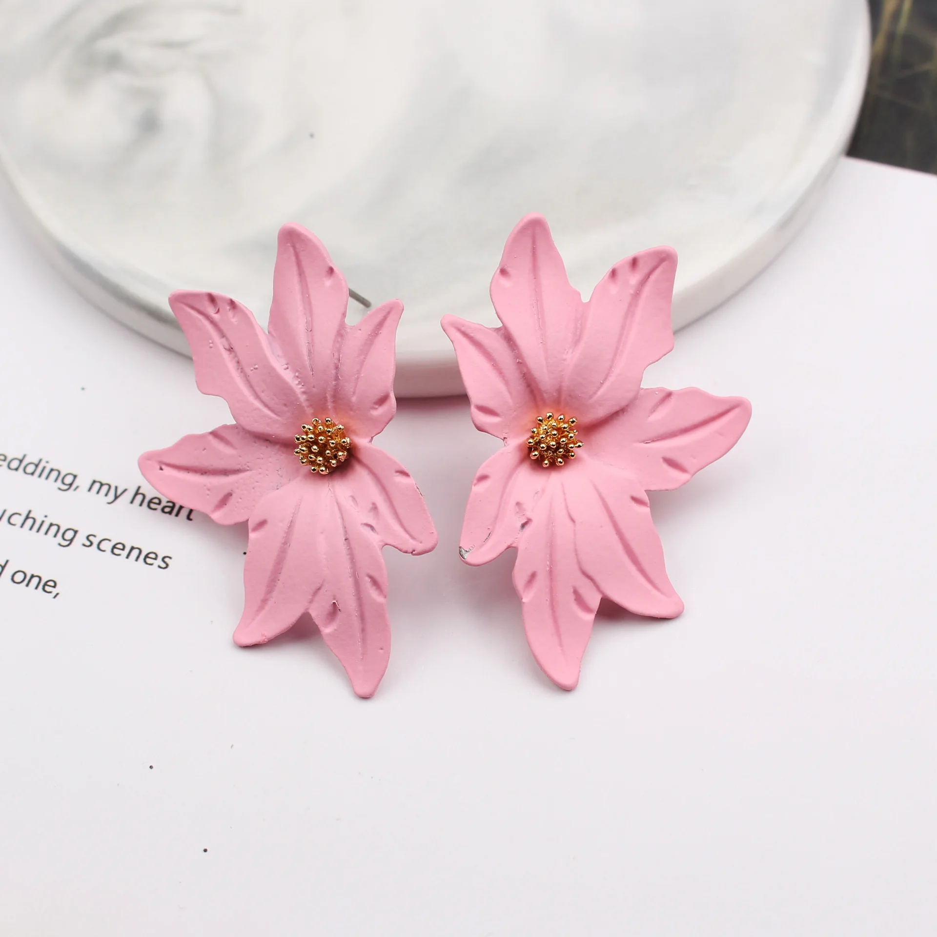 

SNCSDK 2020 Small fresh wild Women's Stud earrings sweet super fairy short temperament flower candy color Women earrings
