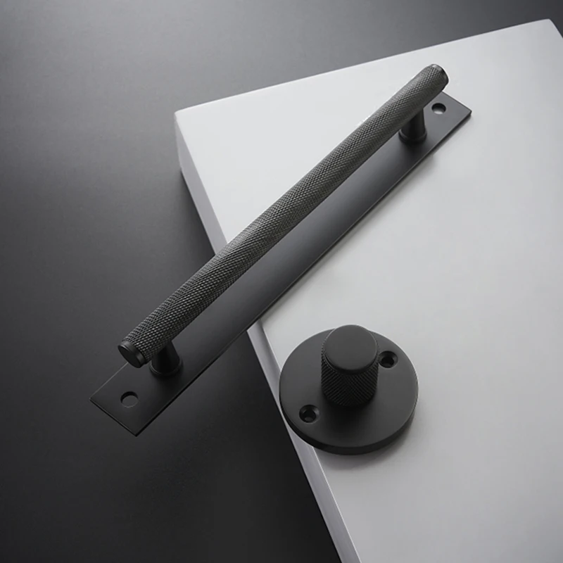 1 комплект рифленая/текстурированная Золотая дверная ручка с замком латунная