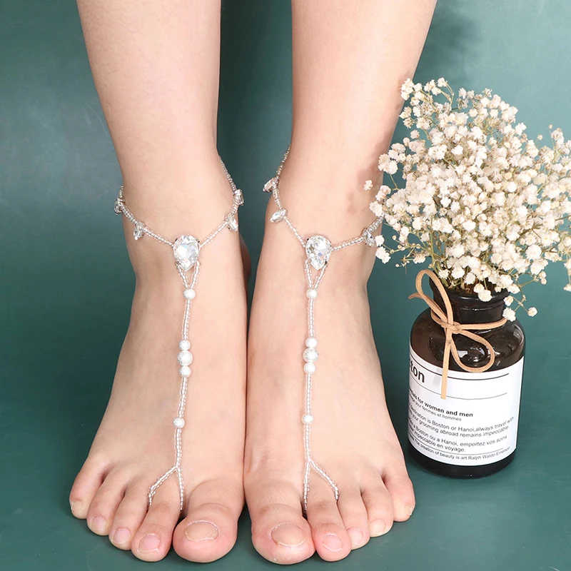 1 шт. модные свадебные сандалии без ног украшенные блестящими кристаллами