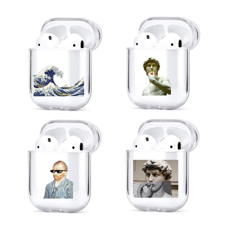 Милый чехол для Apple airpods со смешными героями из мультфильмов статуи искусство