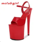Босоножки Mclubgirl женские на ультравысоком каблуке 20 см, лаковая кожа, на тонком каблуке, пикантные водонепроницаемые высокие сандалии на платформе, LFD