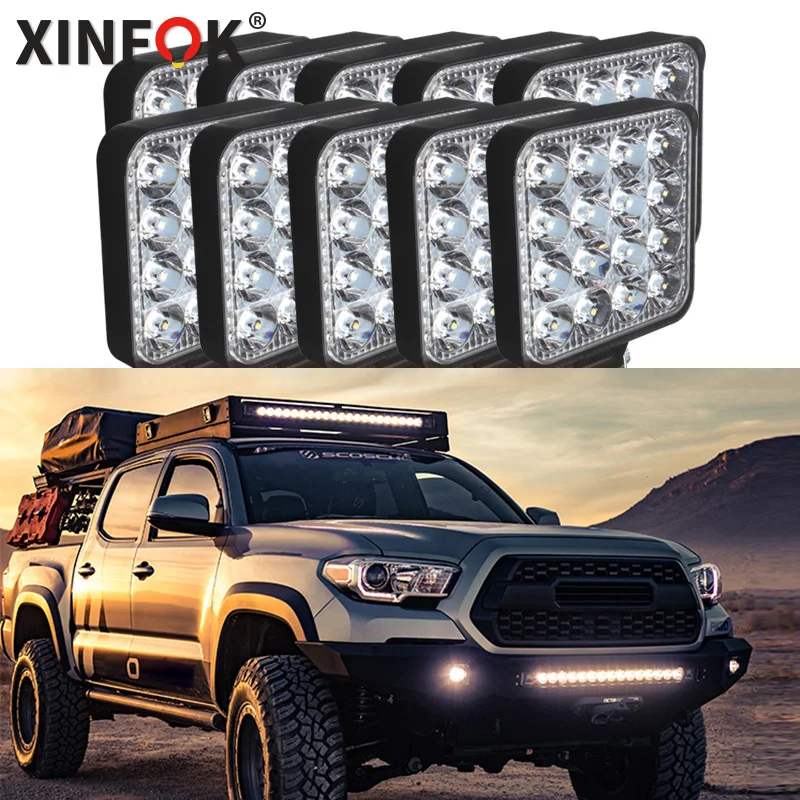 LED Super Bright Work Light Square Spot Light  Suitable for Tractor Truck Excavator Off-road Camping Driving Fog Light