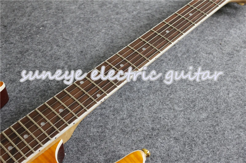 Custom Shop левша на заказ гитара электрическая тигр зерна отделка золото