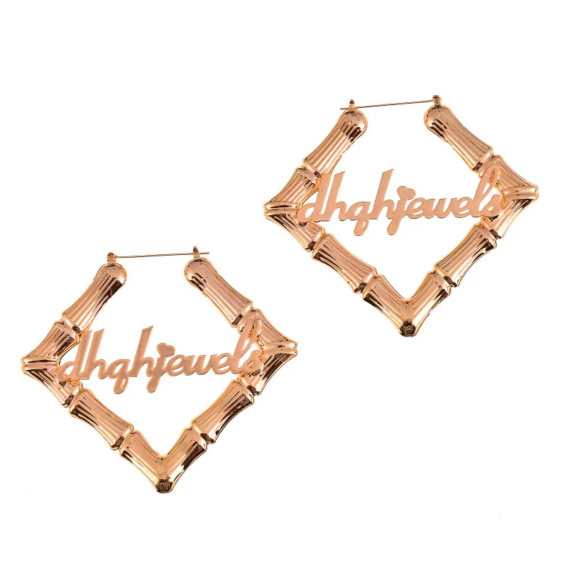 Gosun Popular Hip-Hop Customize Jewelry Square Earrings Punk Large Earring Stainless Steel Earring Anti-Allergy Women Earrings
