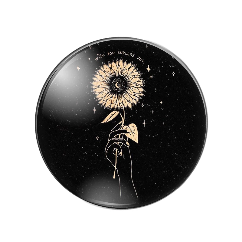 Красота ночное небо Звезда Луна цветы наилучшие пожелания 18 мм/20 мм/25 мм круглая