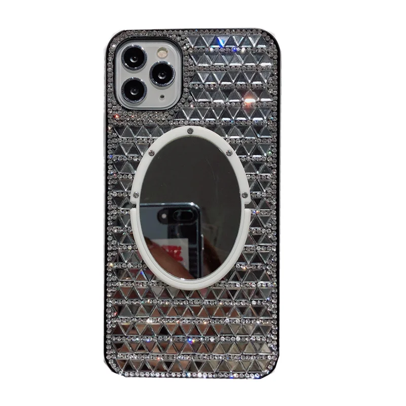 

Women silicon phone case for iphone12mini elegant mirror back case