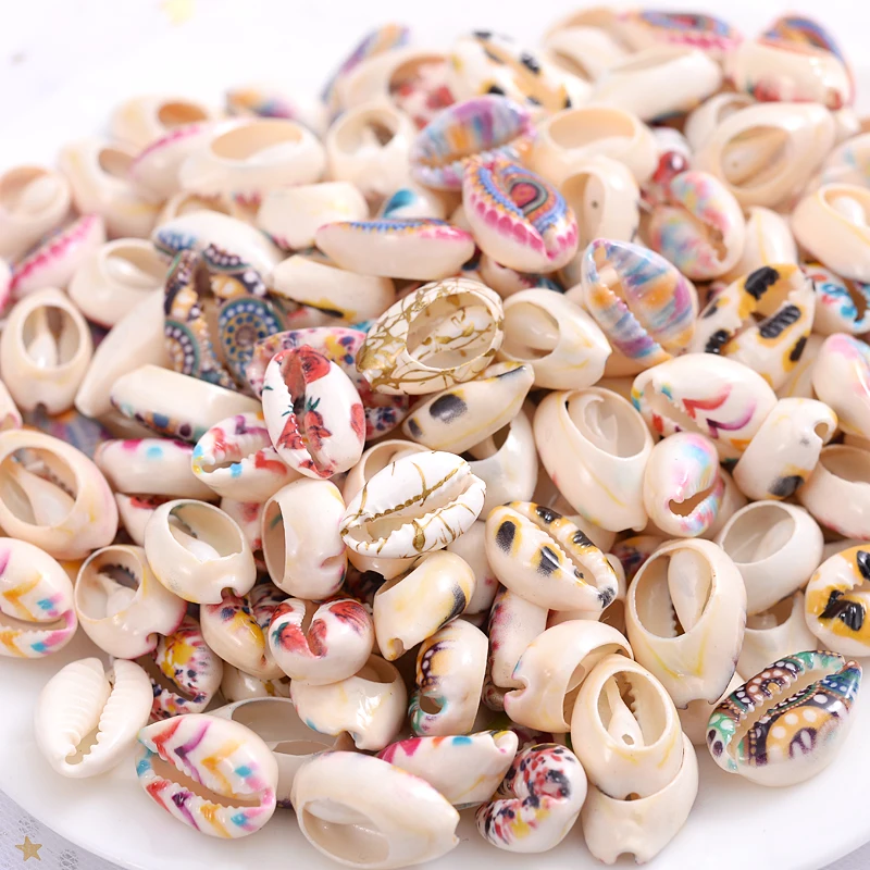 

10-40pcs/pack Cute Pattern Cartoon Shell Shape With Hole Acrylic Beads Loose Spacer Beads For Necklace Diy Bracelet Accessories