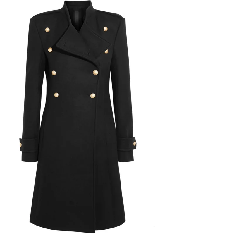 Manteau femme 2019 Осень Зима Женское модное простое черное шерстяное пальто Женская