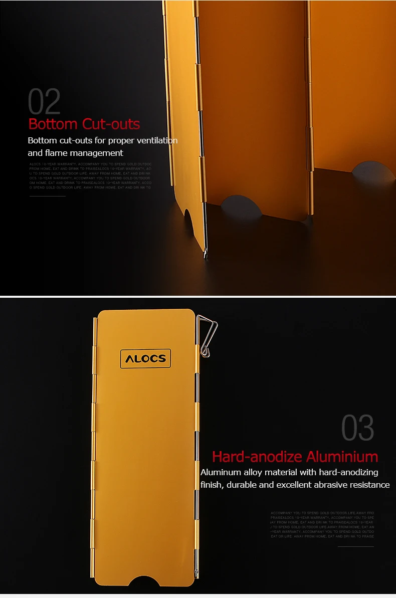 Alocs CS-B04 наружная плита лобовое стекло алкоголь газ плита ветровое стекло походная плитка для кемпинга и пикников ветрозащитная 7 складные тарелки