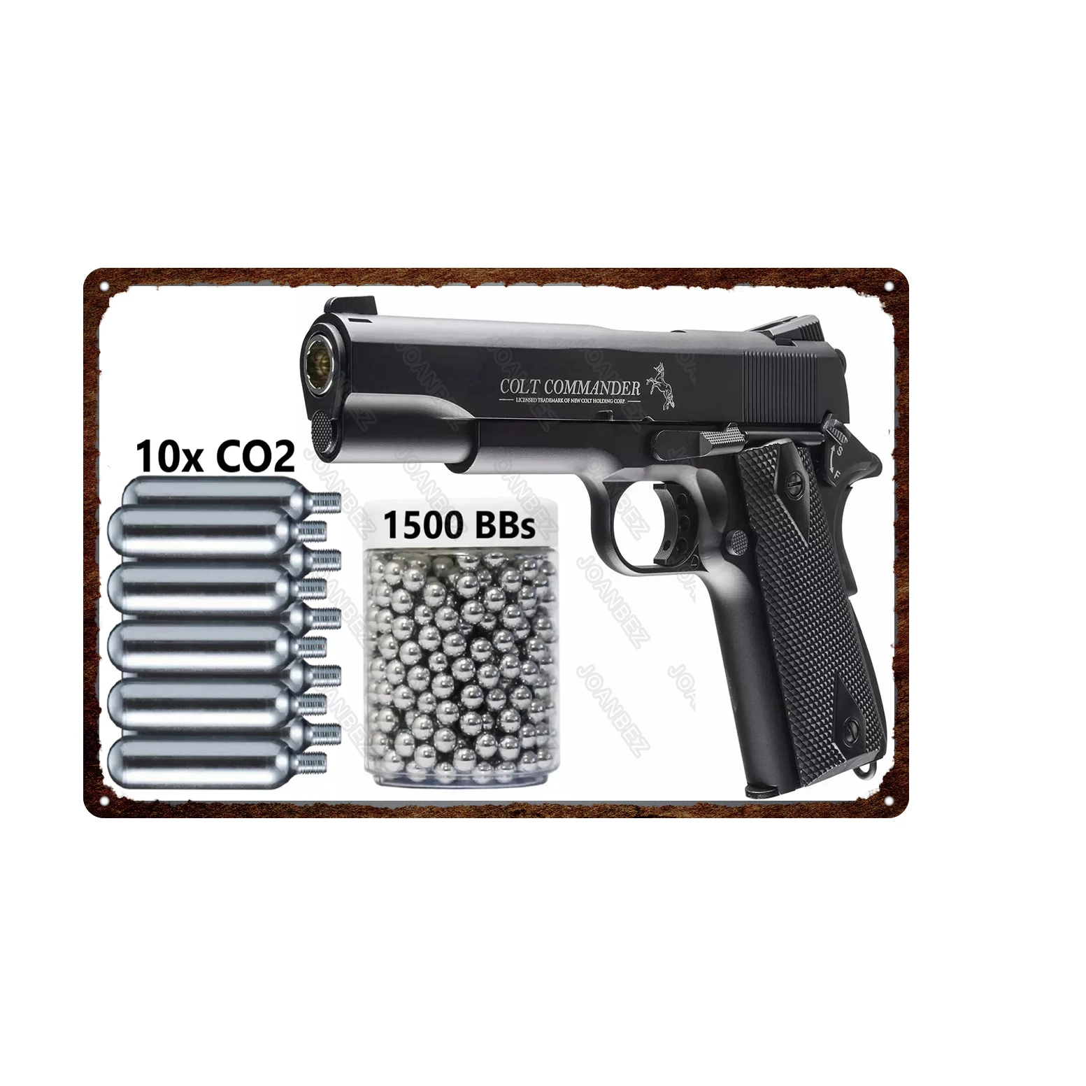 

Automatic black single rod metal pull ring silver rubber shell trigger 1500BBS carbon dioxide 10XCO2 metal iron painting