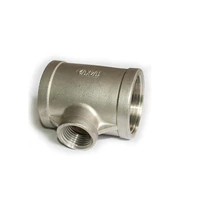free shipping 1 12 to 1 to 1 12 female tee threaded reducer pipe fittings fff stainless steel ss304 new high quality