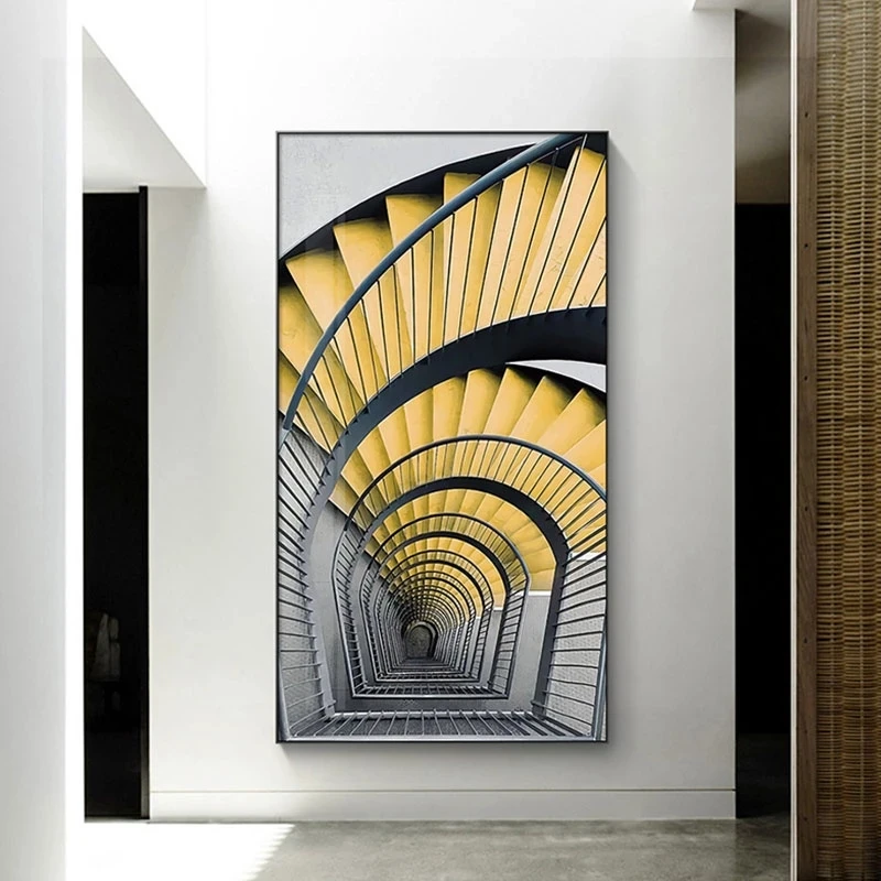 

Building Wall Art Poster Bright Color Canvas Painting Nodic Home Decoration Wall Pictures for Living Room Bed Room and Aisle HD